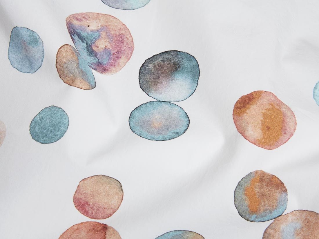 Påslakanset percale watercolor dots