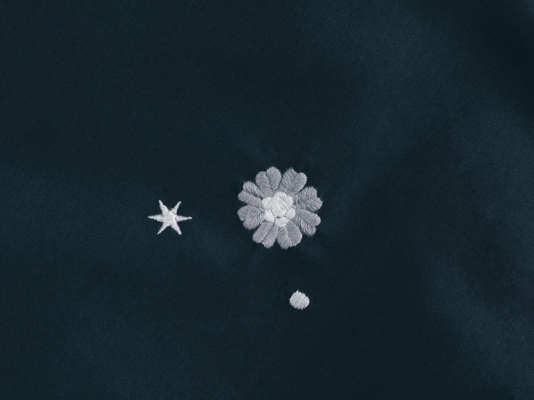 Örngott bomullssatin blueberry starry flower