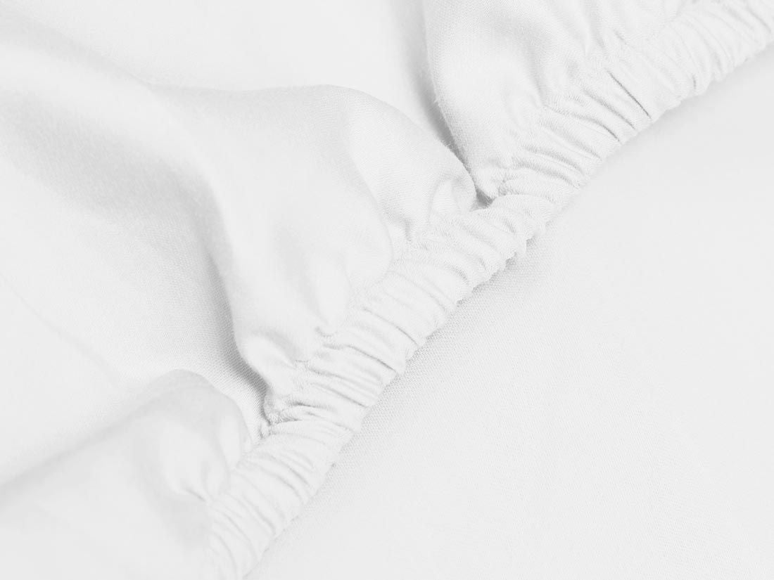 Dra på-lakan för barn bomullssatin pure white