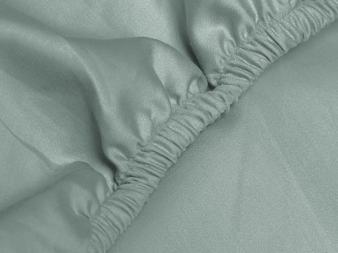 Dra-på-lakan bomullssatin sea green