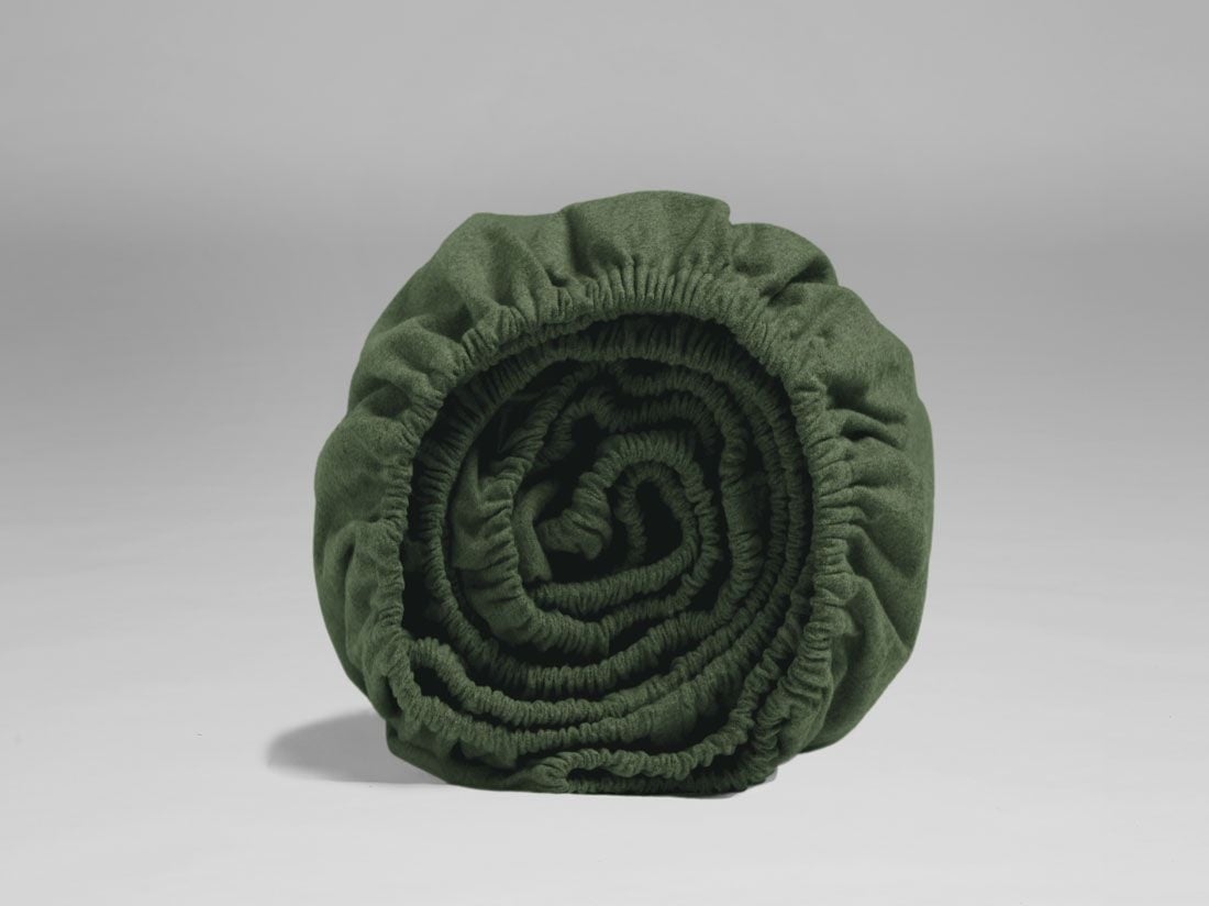 Dra-på-lakan flanell moss green
