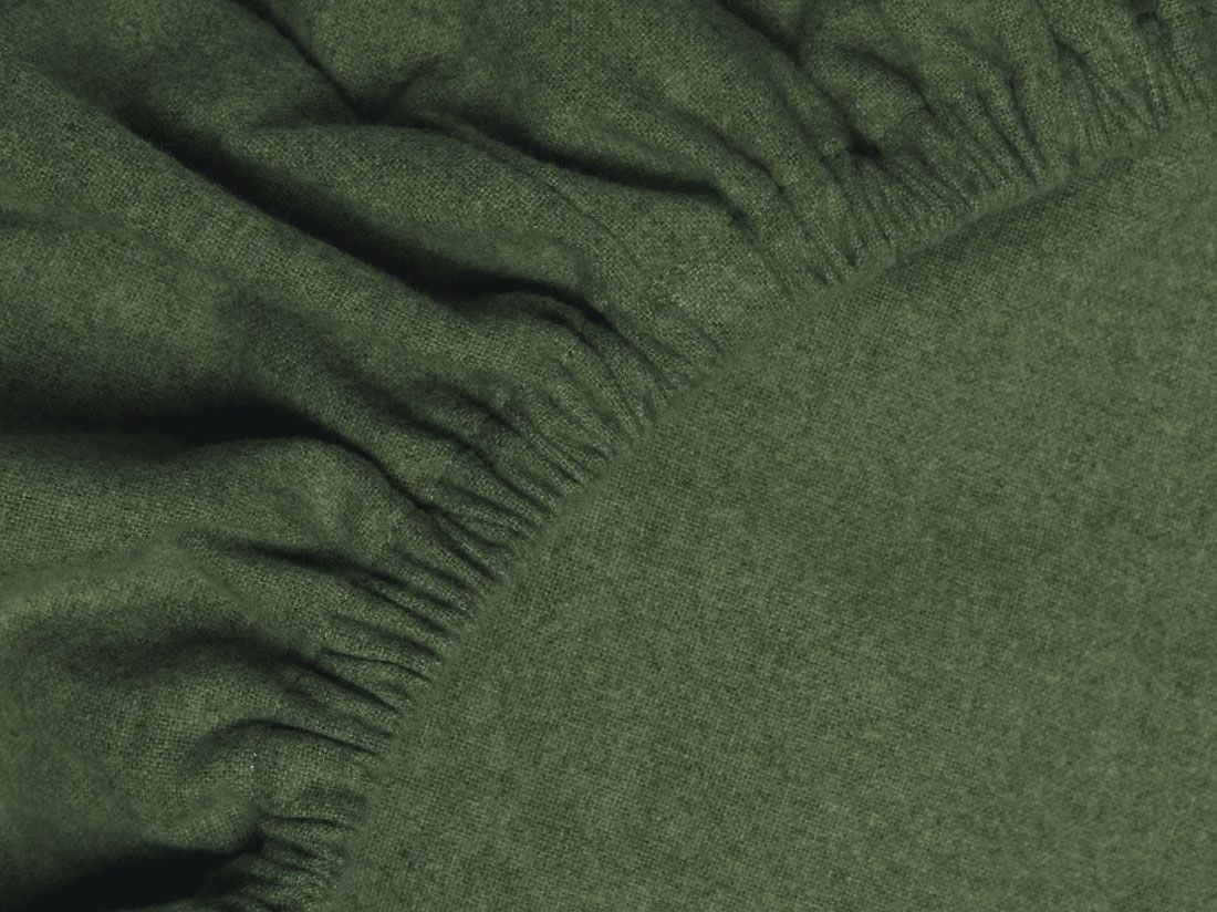 Dra-på-lakan flanell moss green