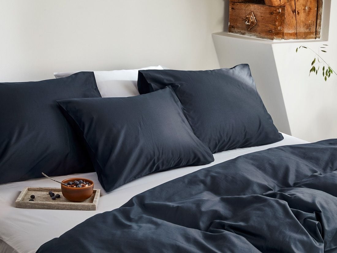 Örngott bomullssatin blueberry