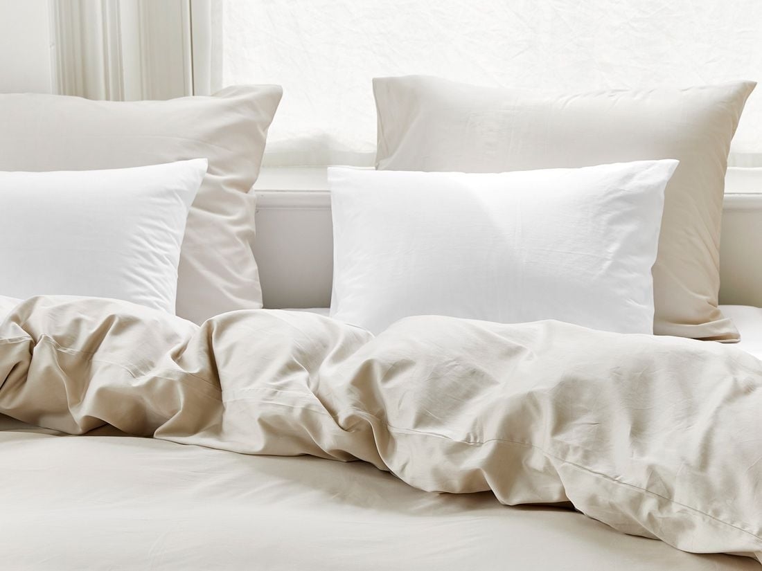 Örngott bomullssatin sandy grey