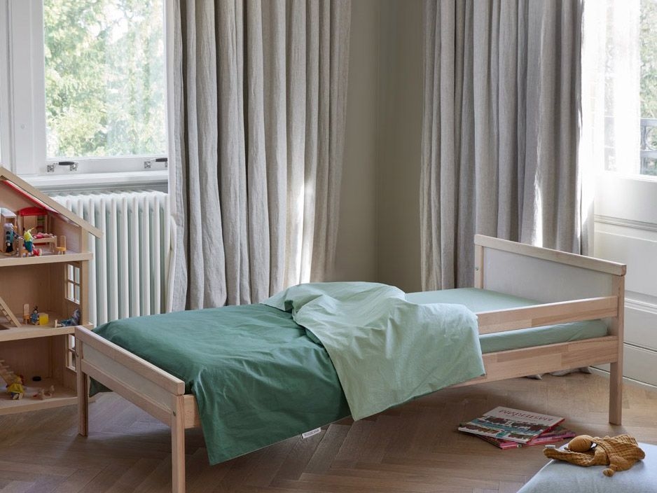 Påslakan för barn percale double face jade/forest green
