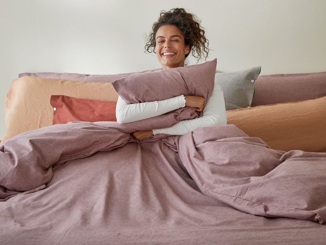 Örngott flanell mauve chambray