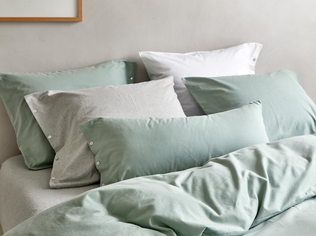 Örngott flanell pale green