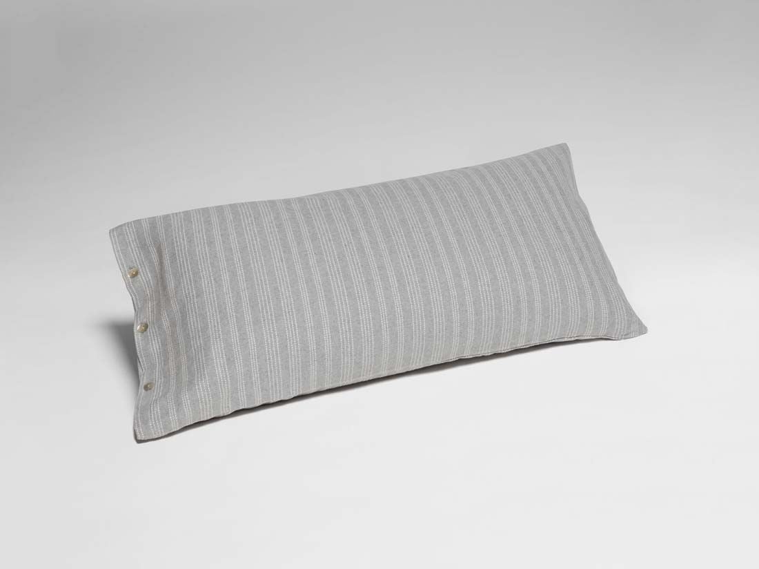 Örngott flanell grey/white stripe