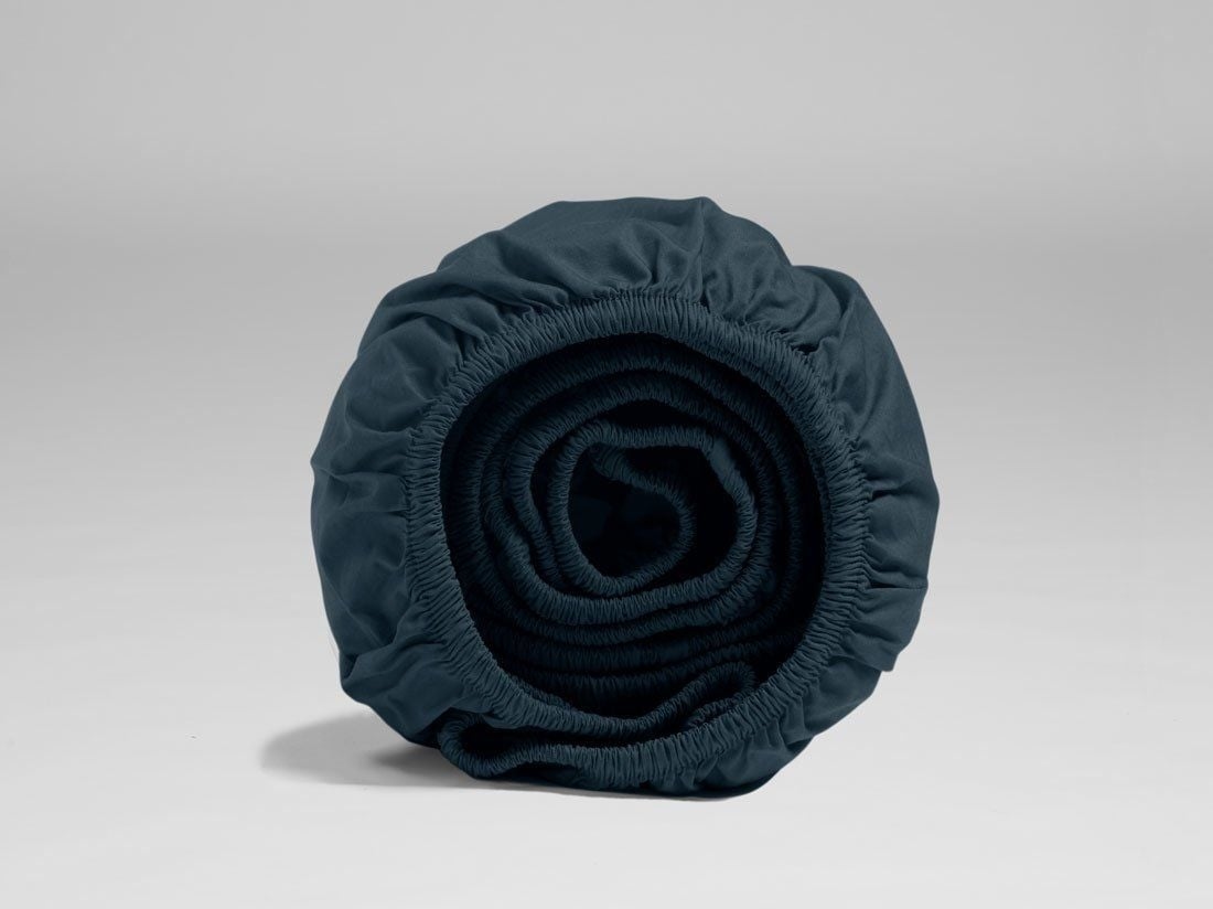 Dra-på-lakan percale navy