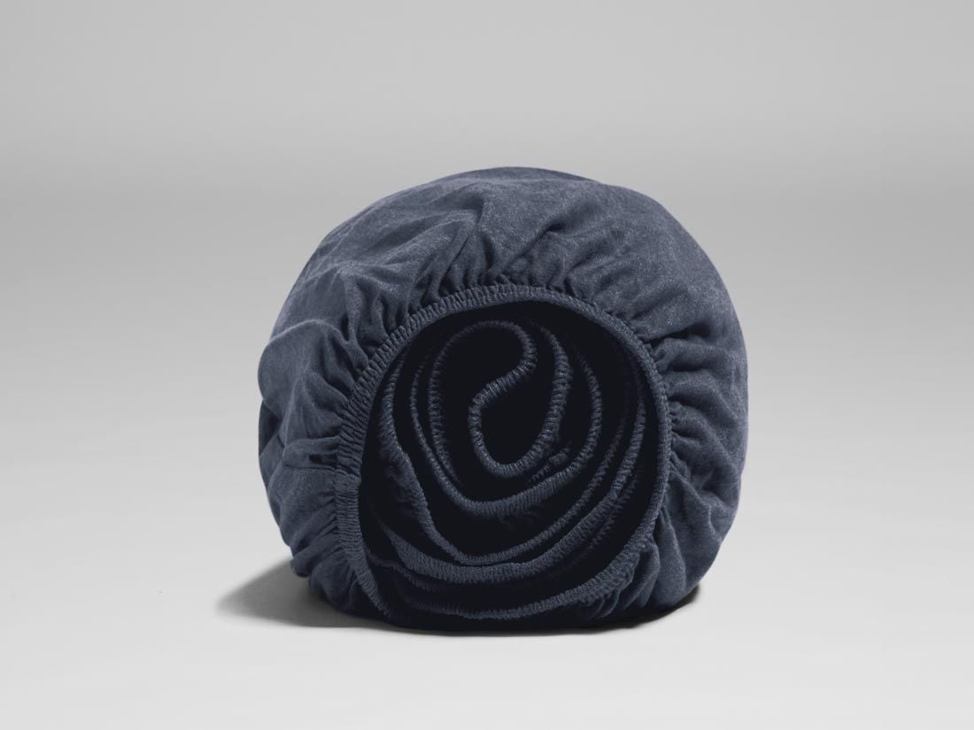 Dra-på-lakan jersey indigo blue