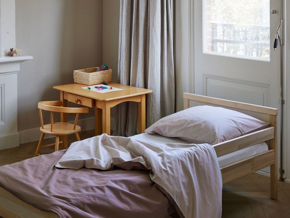 Påslakan för barn percale double face rose/mauve