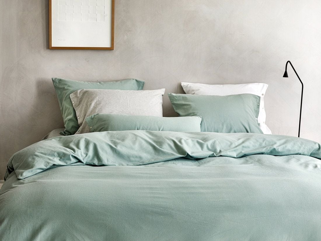 Påslakanset flanell pale green