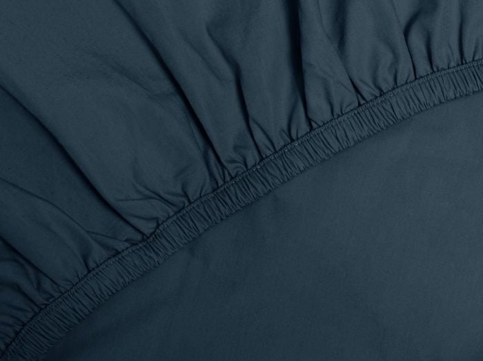 Dra-på-lakan percale navy