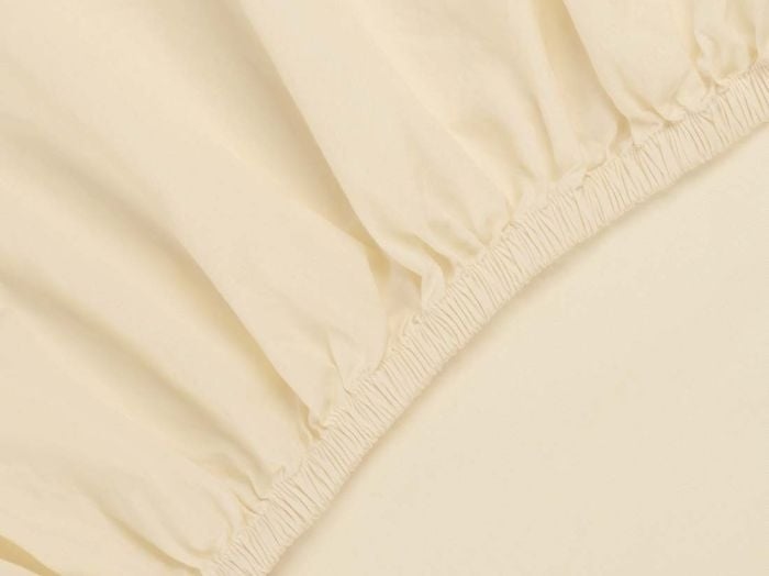 Dra-på-lakan bomullspercale butter glow