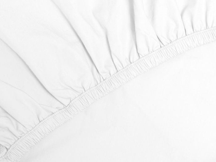 Dra-på-lakan för bäddmadrass percale pure white