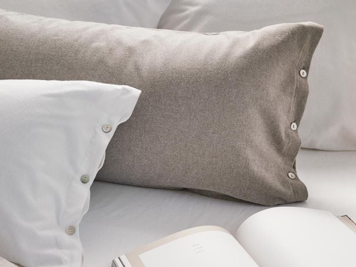 Örngott flanell stone brown